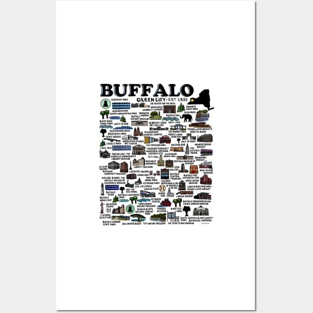 Buffalo New York Map Wall Art by fiberandgloss